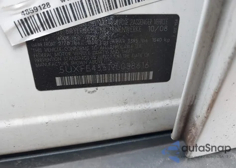 2009 BMW X5 xDrive30I from USA, damaged, VIN 5UXFE43519L038616